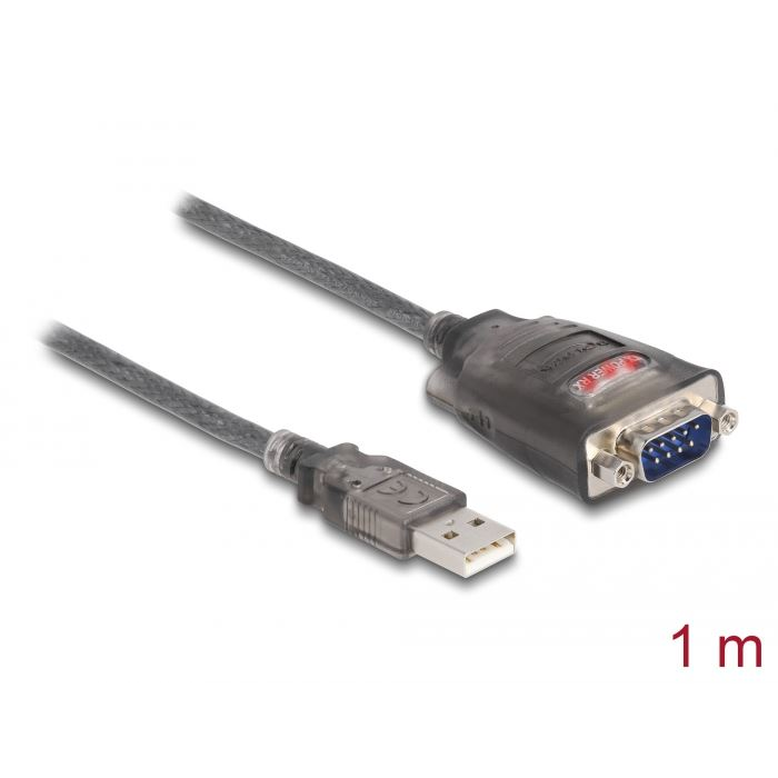 Delock USB 2.0 Type-A - 1 x Serial RS-232 D-Sub 9 pin apa adapter 1m (61400) (delock61400)