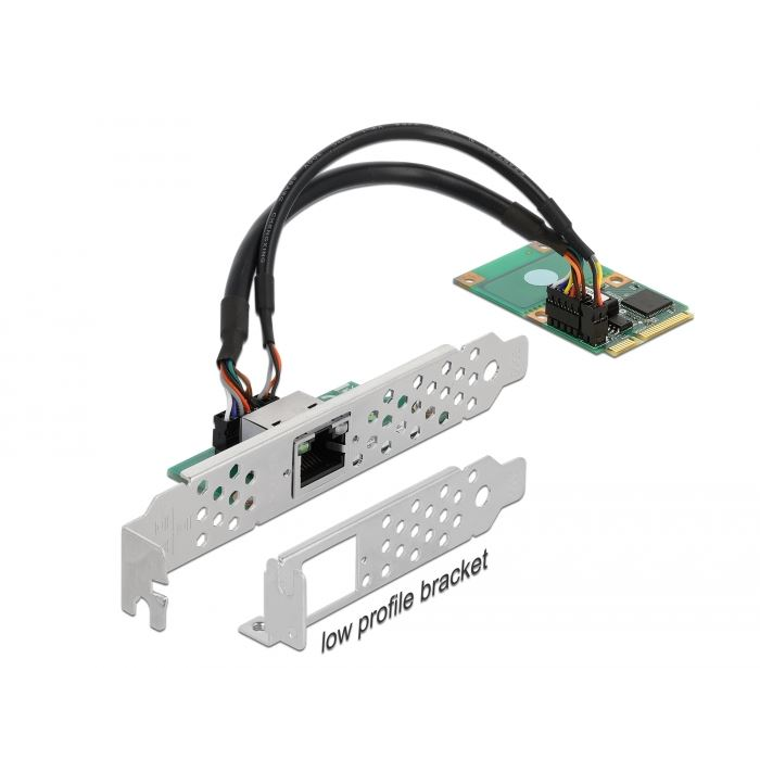 Delock Mini PCIe I/O PCIe teljes méretű 1 x RJ45 Gigabit LAN (95266) (del95266)