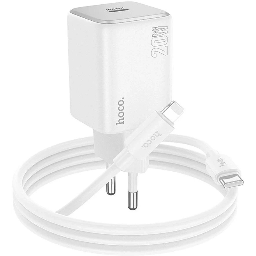 Hoco N40 Lightning Hálózati Töltő - Fehér (6942007622042)