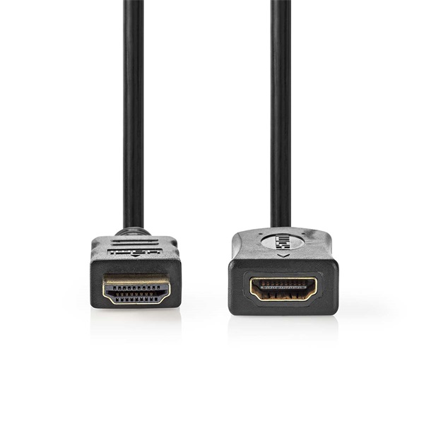 Nedis ultra HD HDMI hosszabbító kábel CVGL34096BK20, HDMI dugó - aljzat, 4K@60Hz | ARC | 10,2 Gbps | 2,00 m (CVGL34096BK20)