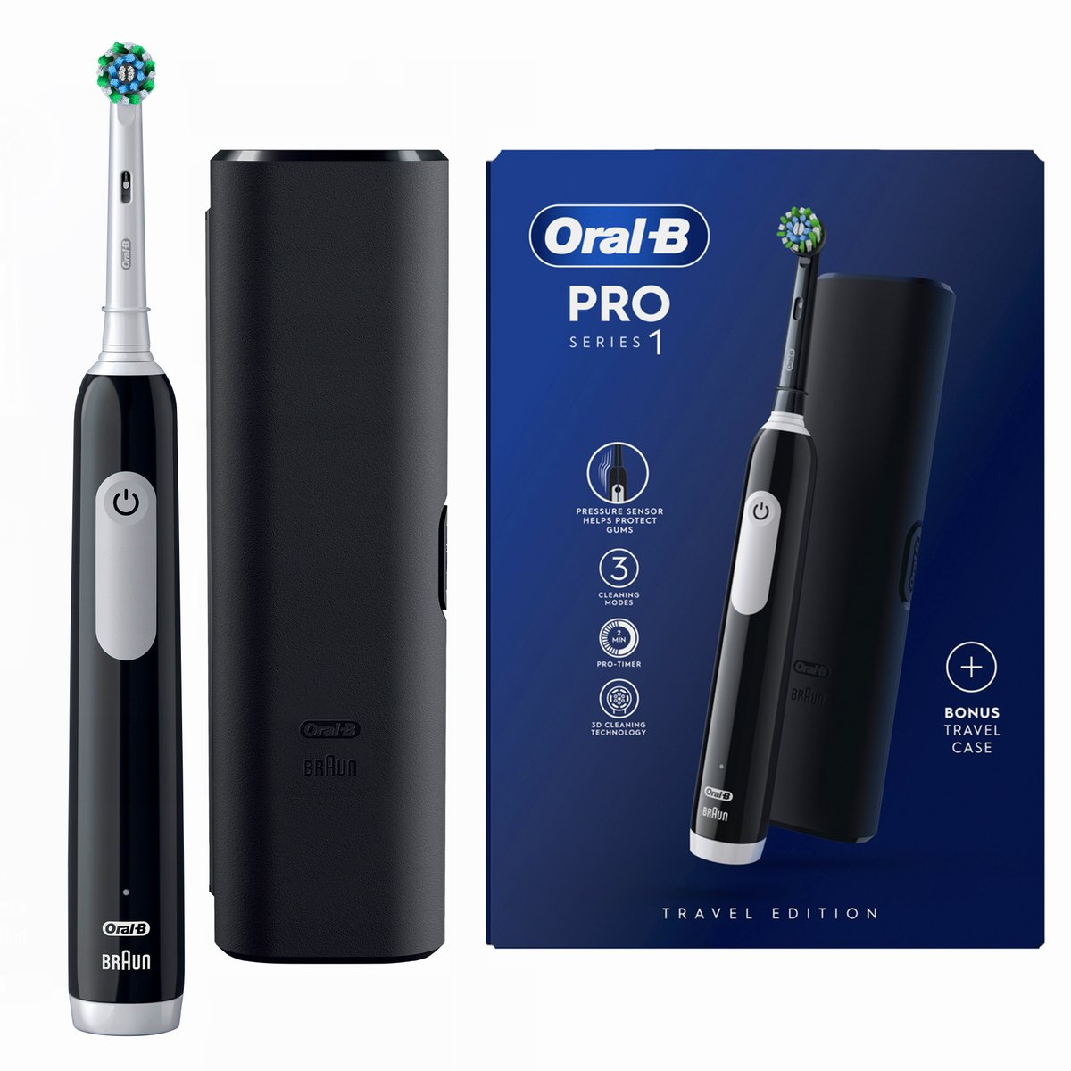 Oral-B Pro Series 1 Elektromos Fogkefe Fekete Cross Action (ORAL-B PRO SERIES 1 CZARNA)
