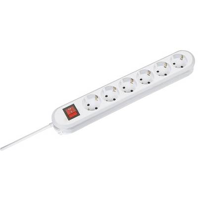 Hálózati elosztó kapcsolóval, 6 részes, fehér, Bachmann Electric 381.251K (381.251K)