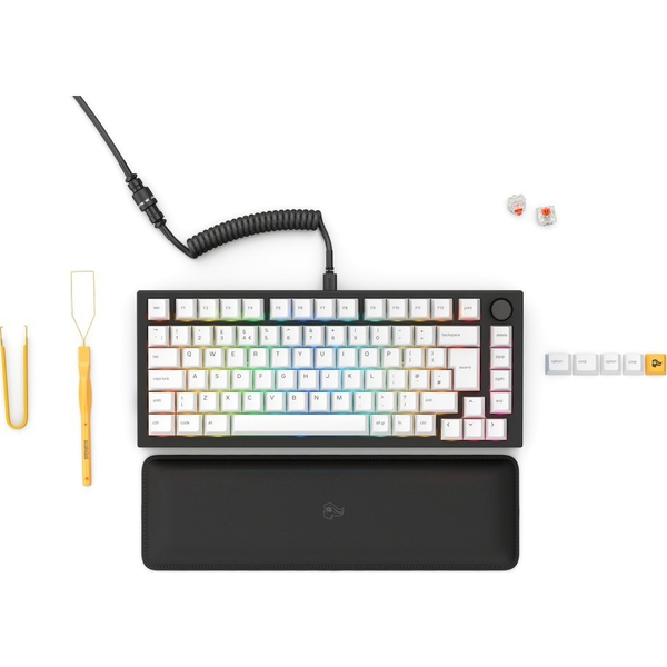 Glorious GMMK PRO 75% Prebuilt ISO Mechanikus Gaming TKL Billentyűzet Piros Kapcsolós, Fekete Slate UK GATA-1661