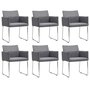Scaune de sufragerie, 6 buc., gri deschis, material textil