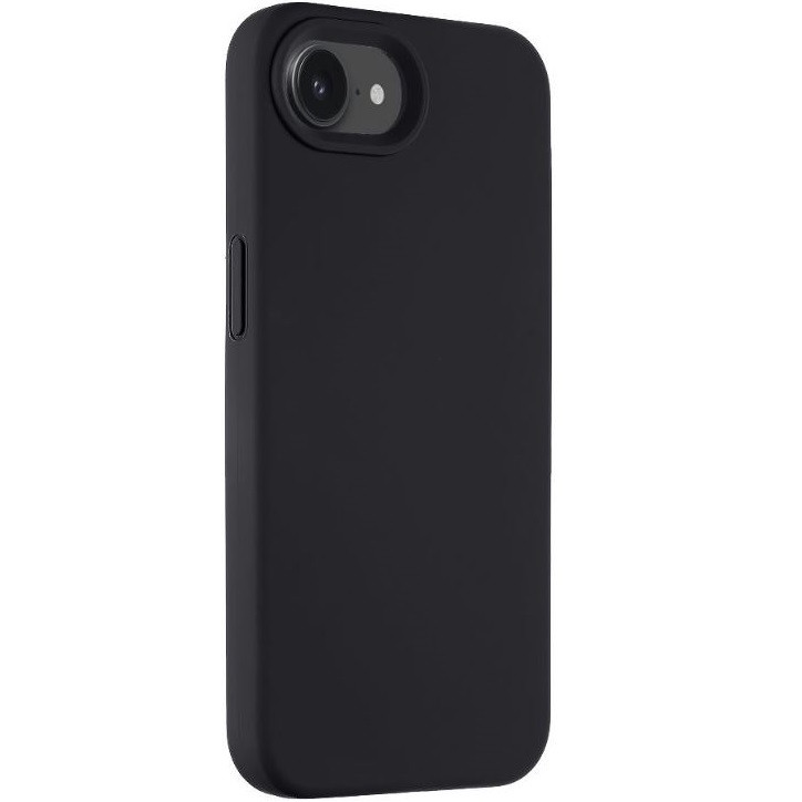 Apple iPhone 16e, Szilikon tok, mikrofiber plüss belső, Magsafe kompatibilis, Tactical MagForce Velvet Smoothie, fekete (TS11585)