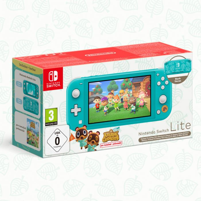 Nintendo Switch Lite Animal Crossing: New Horizons Timmy & Tommy Aloha Edition hordozható játékkonzol 14 cm (5.5") 32 GB Érintőképernyő Wi-Fi Türkizkék (NSH132)