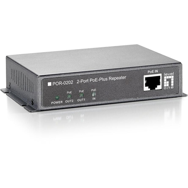 LevelOne POR-0202 netwerkextender Netwerkrepeater Zwart