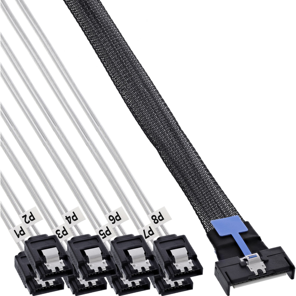 InLine MCIO x8 breakout cable to 8x SATA, 1 m 1,5 m