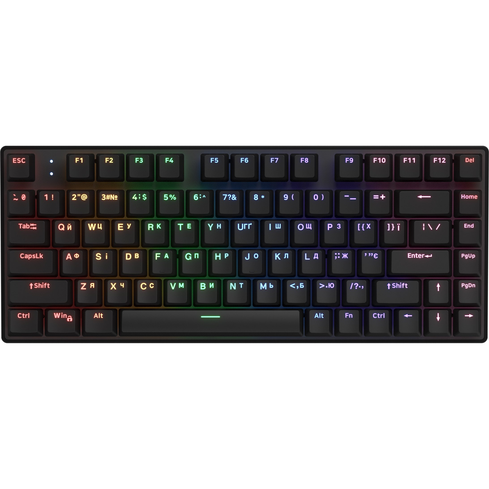 Клавиатура Silentiumpc Hator HTK275UA Icefall Mecha Rainbow 82, руска подредба