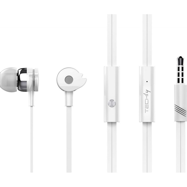 Techly SB-HP A1WHTY hoofdtelefoon/headset Bedraad In-ear Oproepen/muziek Wit