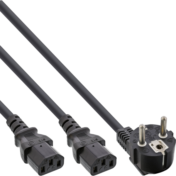 InLine 16657E cavo di alimentazione CEE7/7 2 x Attacco C13