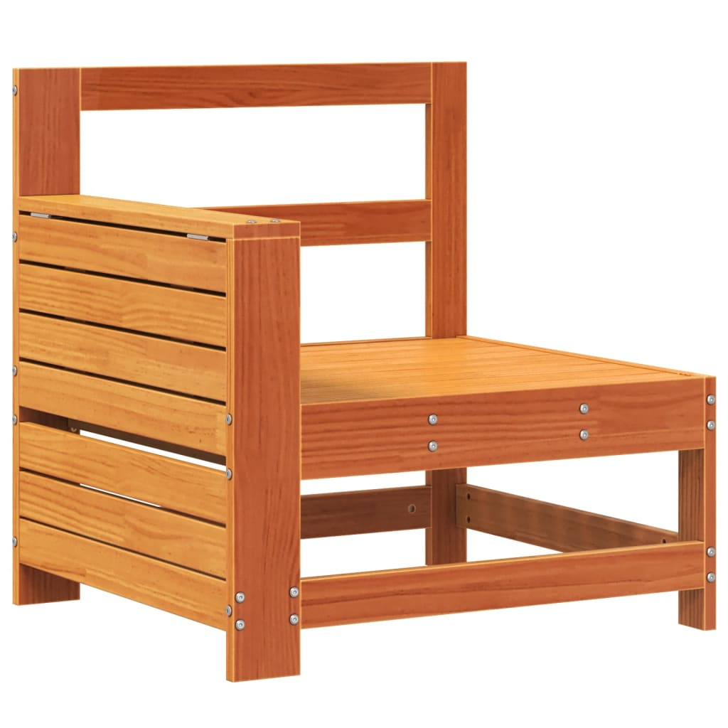 viaszbarna tömör fenyőfa kerti karfás kanapé kisasztallal (844880)