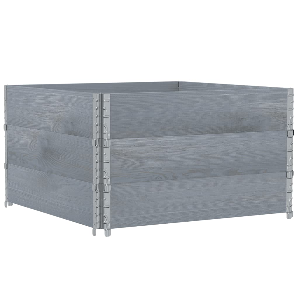 szürke tömör fenyőfa kerti növénytartó 100 x 100 cm (3295433)