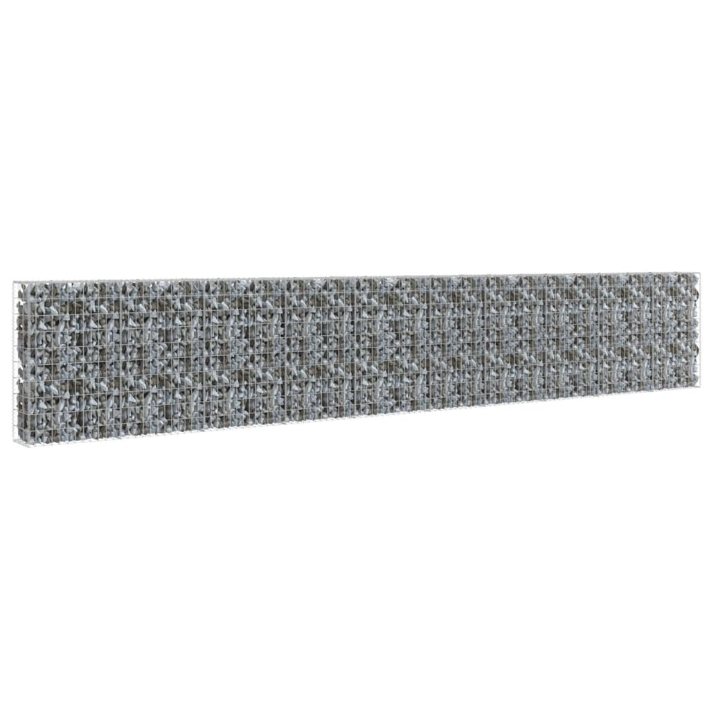 horganyzott acél gabion fal fedéllel 600 x 30 x 100 cm (143584)