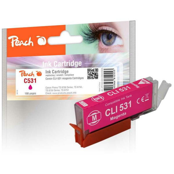 Peach PI100-501 blækpatron 1 stk Kompatibel Standard udbytte Magenta