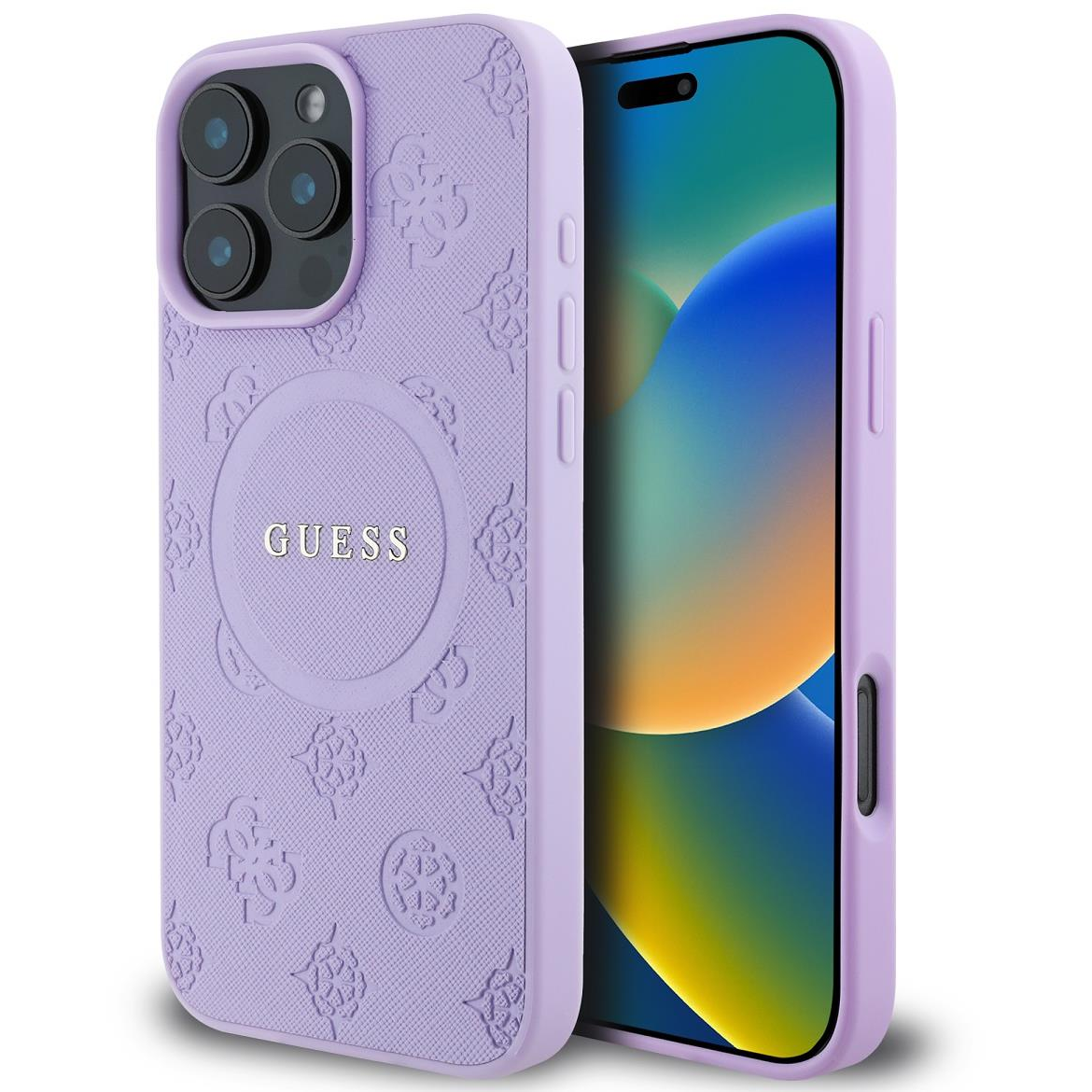 Guess Saffiano Peony Stamp iPhone 16 Pro Max MagSafe lila tok (GUHMP16XPSAPSMEU)