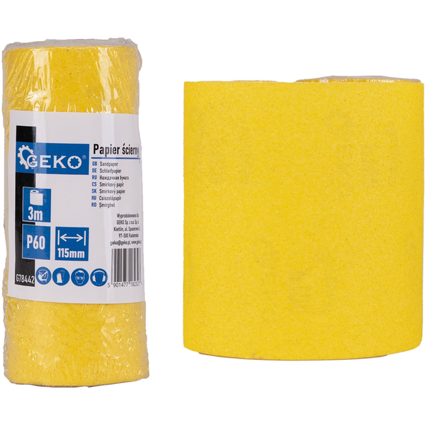 Geko Papier ścierny – rolka 115mm x 3m P60 (100)