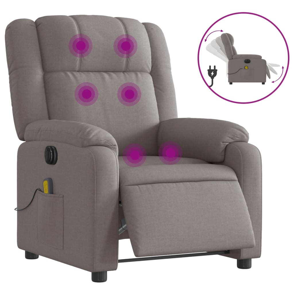 tópszínű szövet elektromos dönthető masszázsfotel (3205198)