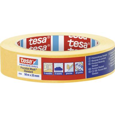 Tesa PRECISION STANDARD (04344-00003-00) Krepp szalag Präzisionskrepp® Sárga (H x Sz) 50 m x 25 mm 1 db (04344-00003-00)