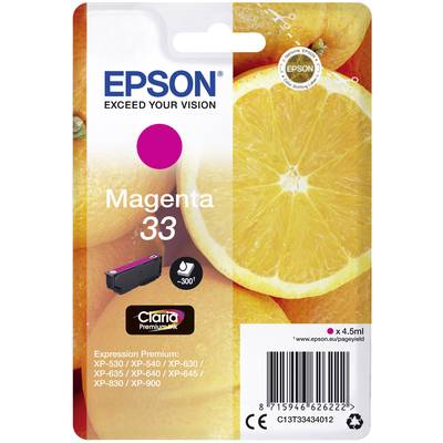 Epson Oranges C13T33434012 blækpatron 1 stk Original Standard udbytte Magenta
