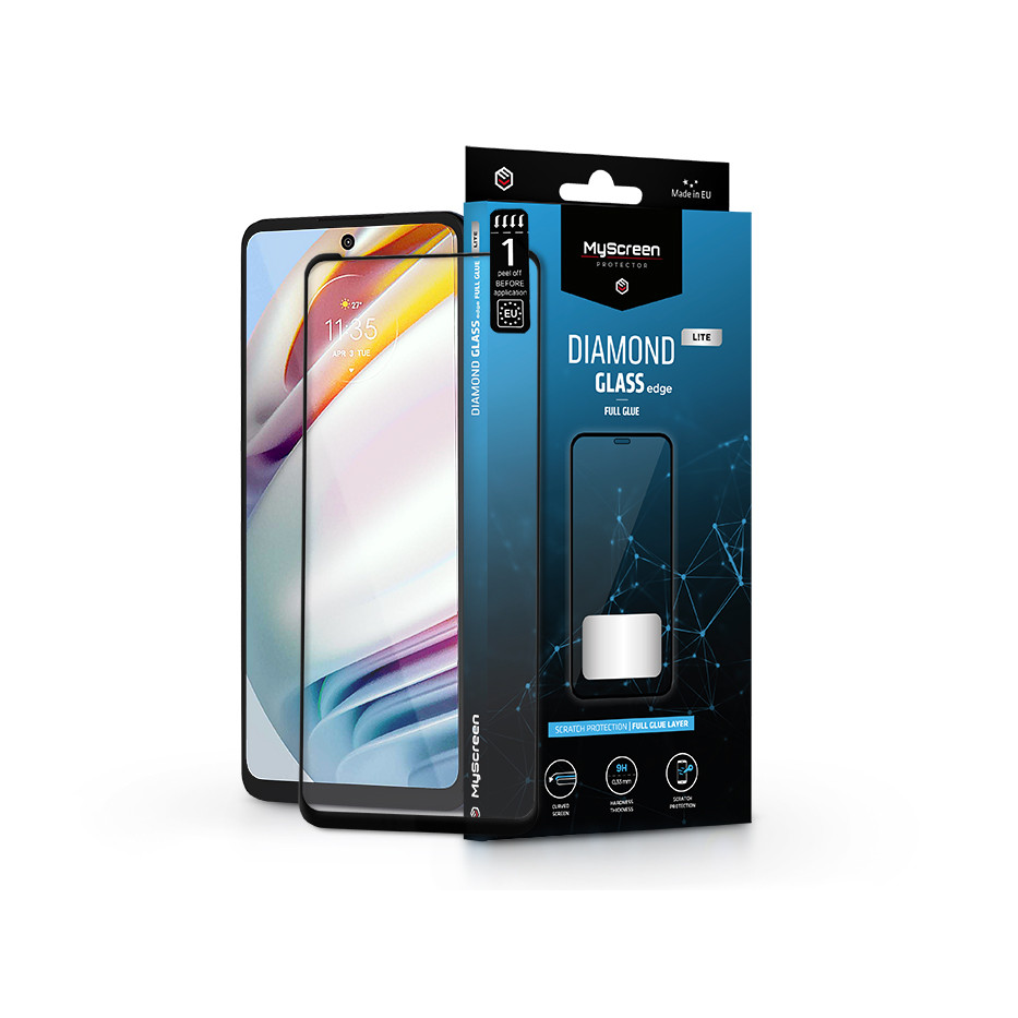 Motorola Moto G40/G60/G60s edzett üveg képernyővédő fólia - MyScreen Protector Diamond Glass Lite Edge2.5D Full Glue - black (LA-2313)