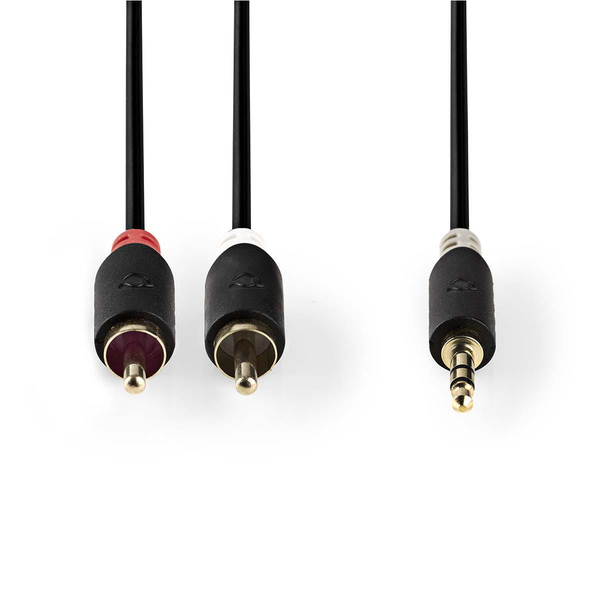 Nedis CABW22200AT30 JACK - RCA kábel 3m (3,5 mm-es jack apa - 2xRCA apa)
