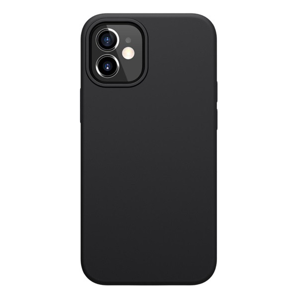 NILLKIN FLEX PURE szilikon telefonvédő (ultravékony, környezetbarát, mikrofiber plüss belső, matt) FEKETE [Apple iPhone 12 mini]