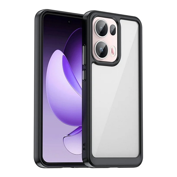 Szilikon telefonvédő (ütésállóság, átlátszó hátlap) FEKETE Oppo Reno 13 Pro "Gigapack csomagolás" (GP-167742)