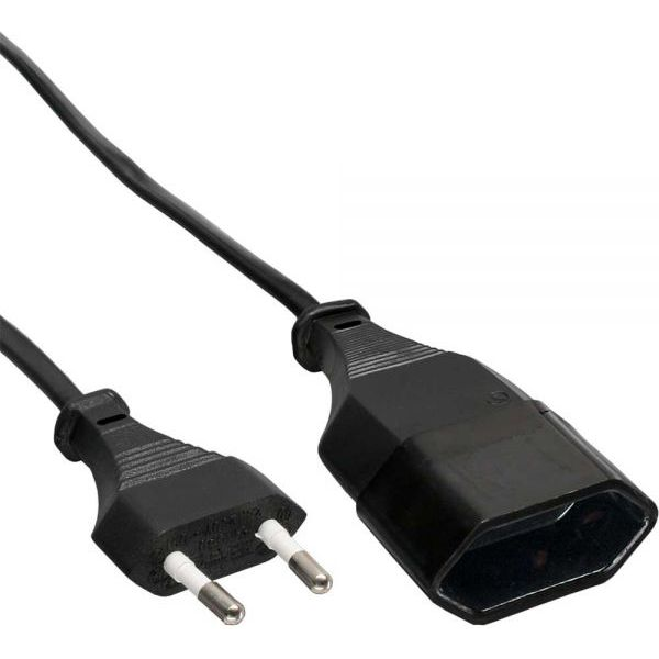 InLine 4043718113262 tápkábel Fekete 2 M C típusú hálózati csatlakozó CEE7/16 (16682S)