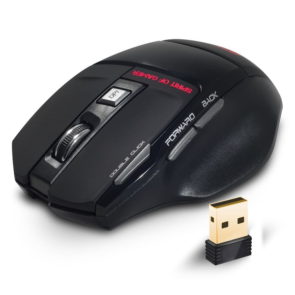 Mouse gaming wireless, Spirit of Gamer, S-G929RF, 2000 DPI, 7 butoane, Negru
