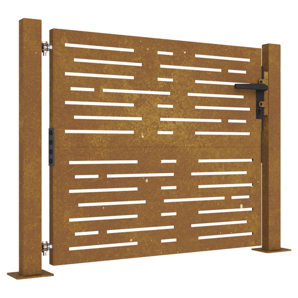 rozsdaszínű famintás corten acél kerti kapu 105 x 105 cm