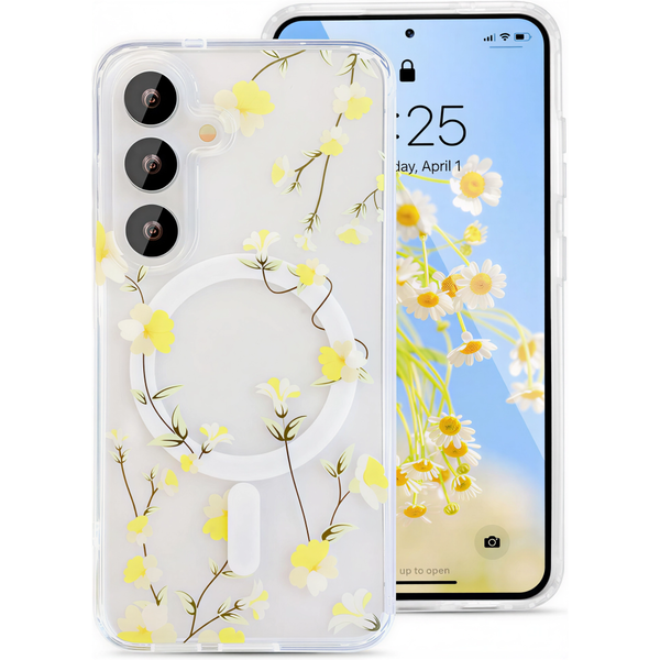 Samsung A37 mágneses dupla lézernyomott tok, Átlátszó