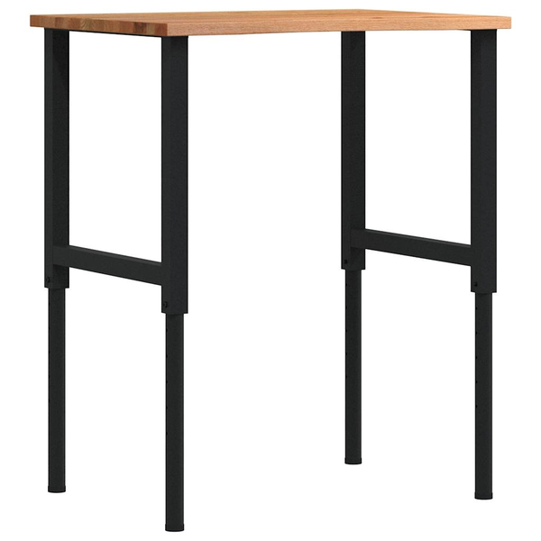 világosbarna tömör tölgyfa munkapad 80 x 60 x (71,5-98) cm