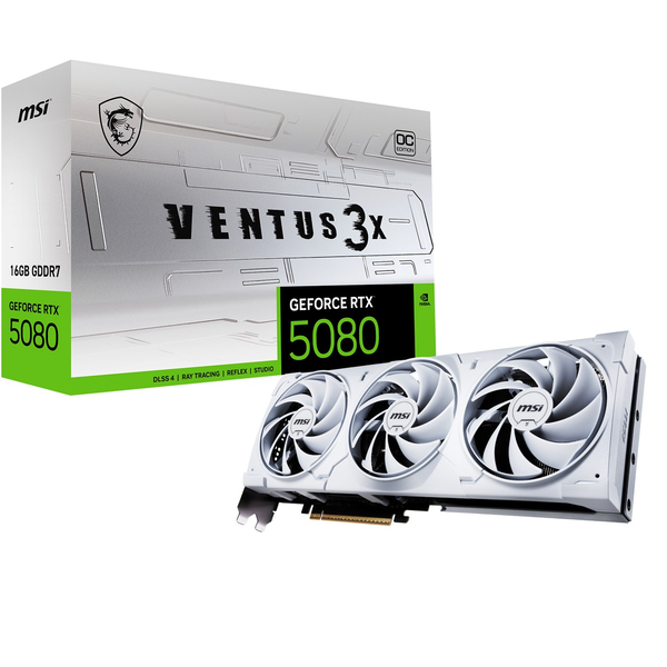MSI GeForce 5080 16GB GDDR7 Ventus 3X OC Videókártya - Fehér