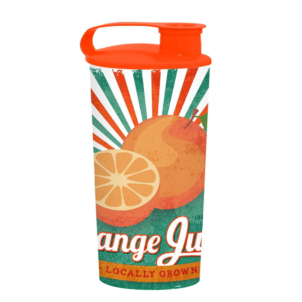 Iris Orange Juice 470ml Műanyag pohár tetővel - Mintás (161924-028)