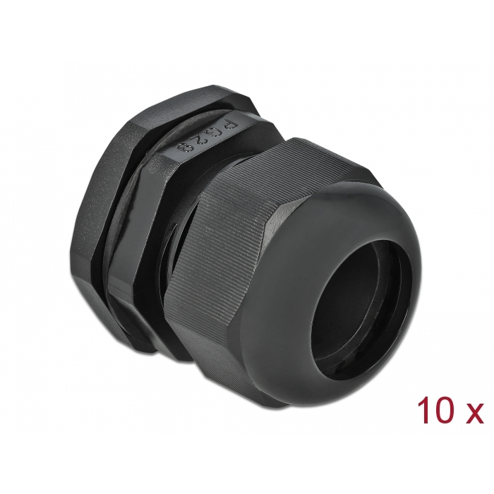 Delock PG29 tömszelence 10 db. fekete (60226) (60226)