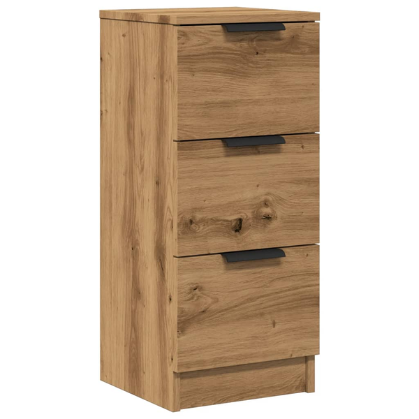 kézműves tölgy színű szerelt fa tálalószekrény 30 x 30 x 70 cm