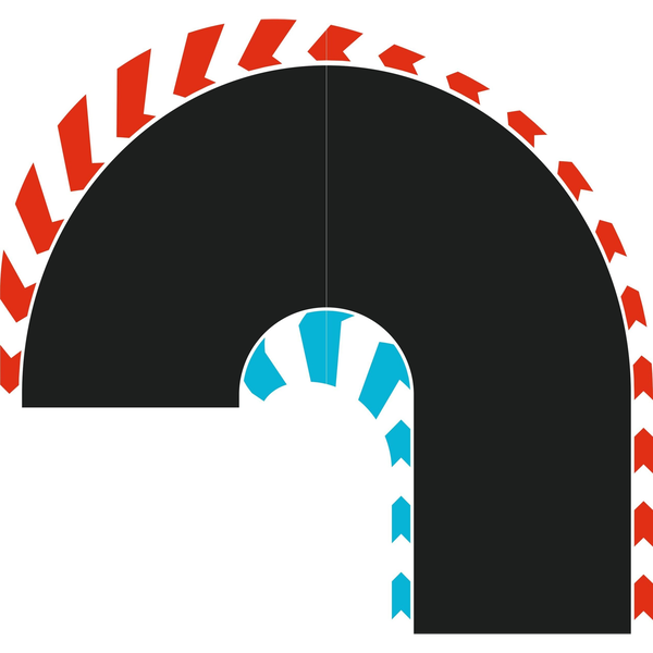 HYBRID Haarnadelkurve 180° L/R