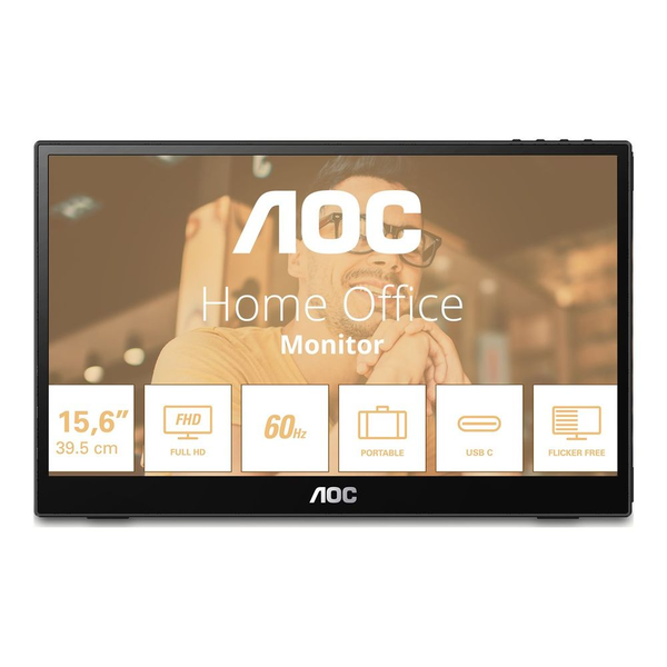 AOC T2 16T3EA компютърен монитор 39,6 см (15.6") 1920 x 1080 пиксела Full HD Черен