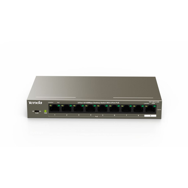 Tenda Switch  9-Port FE TEF1109P-8-102W         92W (8x PoE)