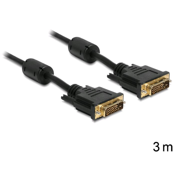 Delock DVI-D 24+1 apa > DVI-D 24+1 apa kábel 3m (83191)