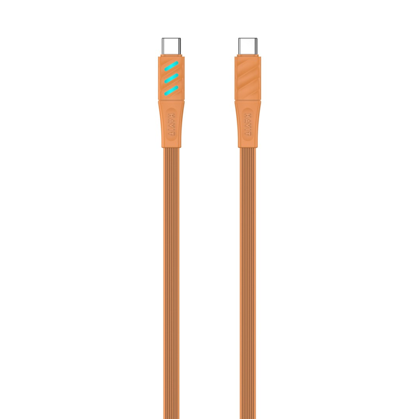 Havit CB6254 USB-C apa - USB-C apa Adat és töltőkábel 1m - Narancssárga
