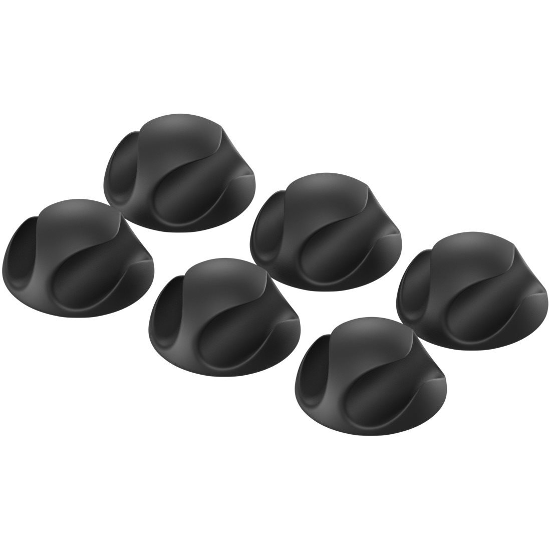 AlzaPower Cable Clips 6 pcs fekete (APW-COGB6B)