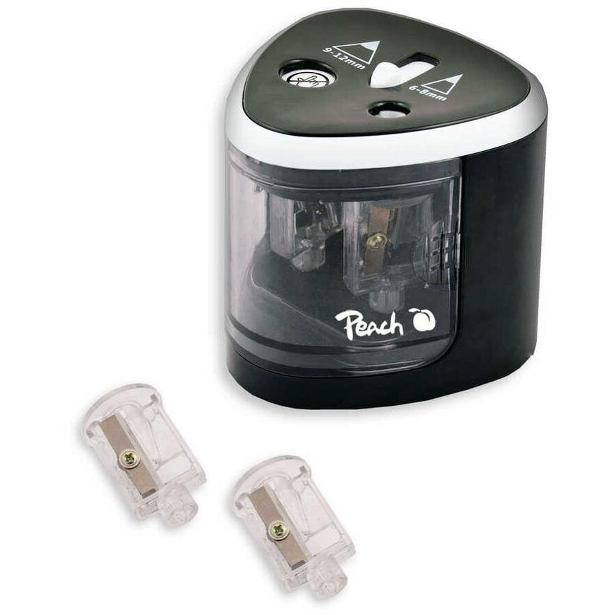 Peach PO102 Elektromos ceruzahegyező Fekete, Fehér (PO102-bk)