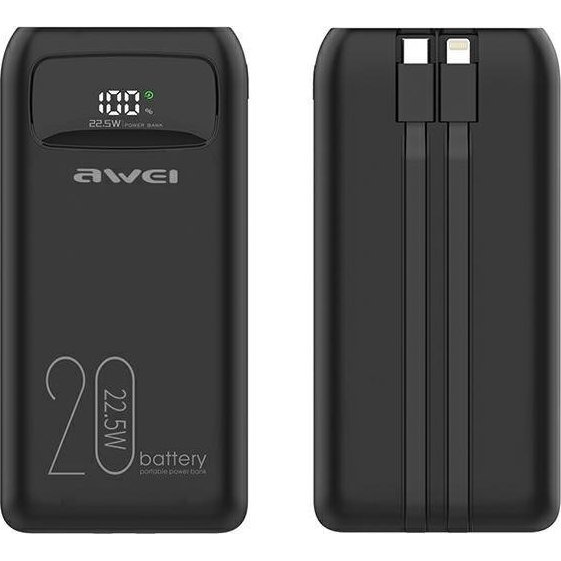 Powerbank AWEI 20000 mAh, černý