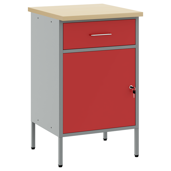 Munka Szekrény Piros 50x55x84 cm Acél