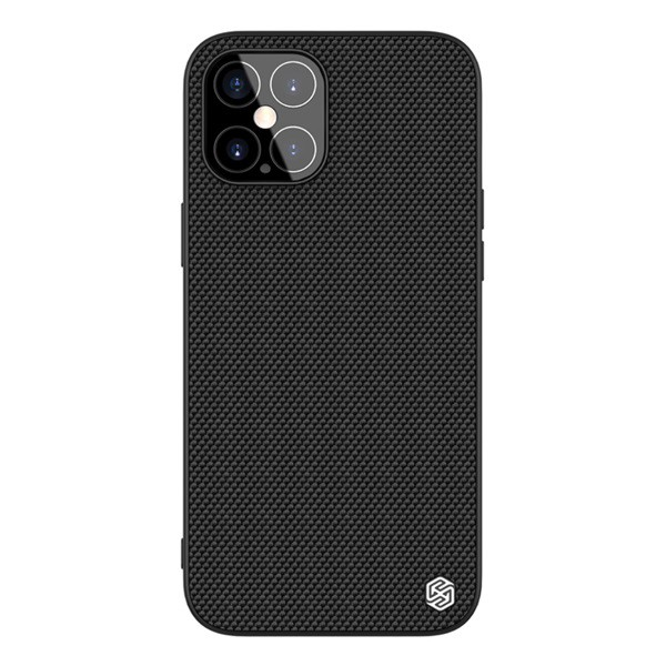 NILLKIN TEXTURED műanyag telefonvédő (érdes felület, közepesen ütésálló, szilikon keret, 3D minta) FEKETE [Apple iPhone 12 Pro Max]