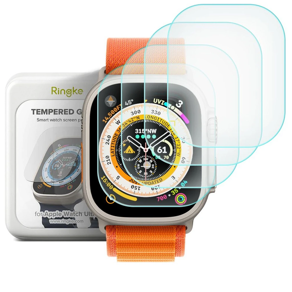 Edzett üveg Ringke ID FC Glass 4-PACK Apple Watch Ultra 1 / 2 / 3 (49 MM) készülékhez átlátszó