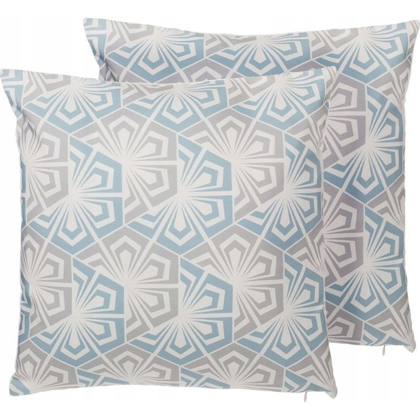 Conjunto De 2 Cojines Decorativos Con Estampado Azul Claro/gris 45x45