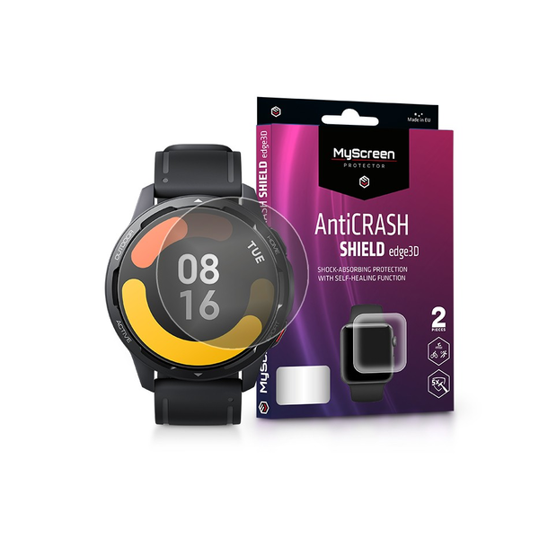 Xiaomi Watch S1 Active ütésálló képernyővédő fólia - MyScreen Protector AntiCrash Shield Edge3D - 2 db/csomag - transparent